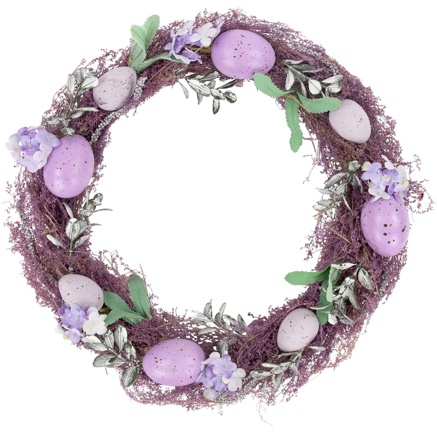 Northlight 12&#x22; Lavender Speckled Egg Easter Twig Wreath