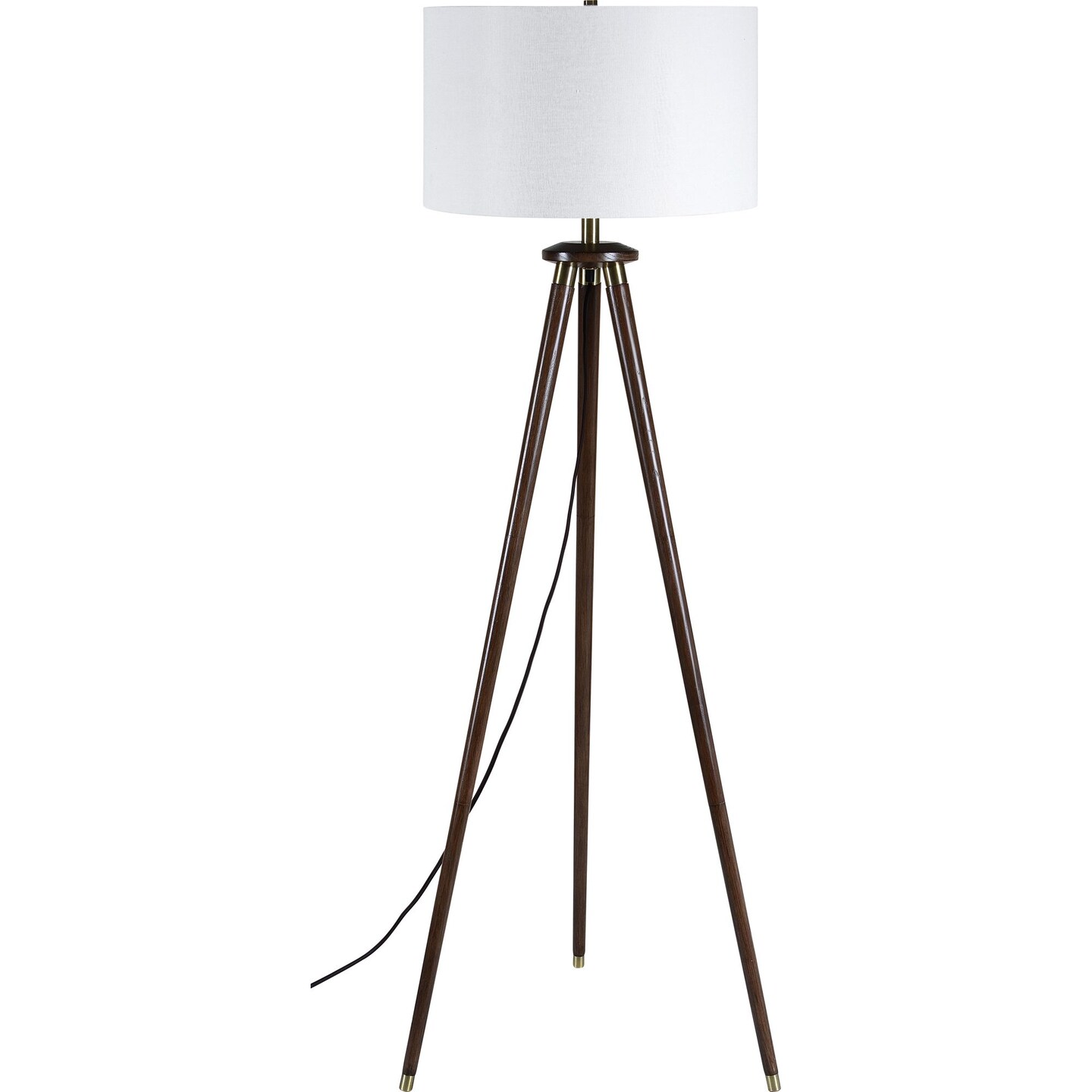 Signature Home Collection 58.25&#x22; White and Brown Mid-Century Floor Lamp