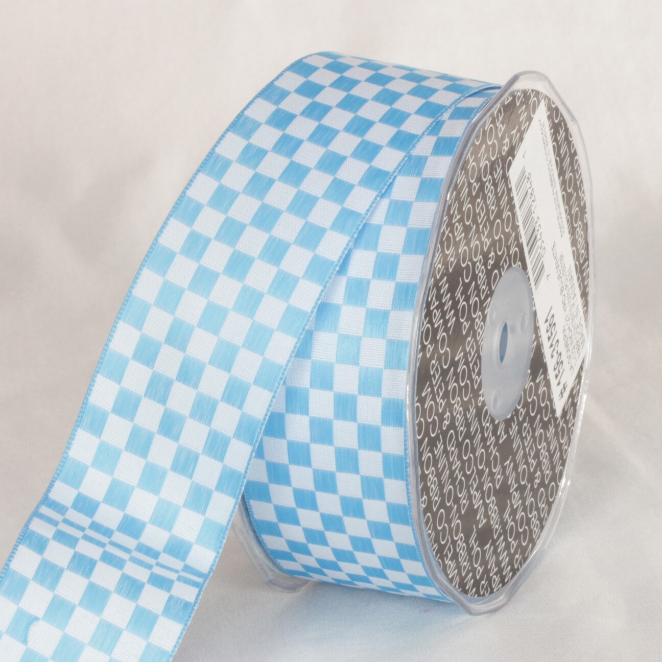 1.5 Blue Gingham Ribbon, Wired Blue Gingham Ribbon, Blue White Wired Ribbon