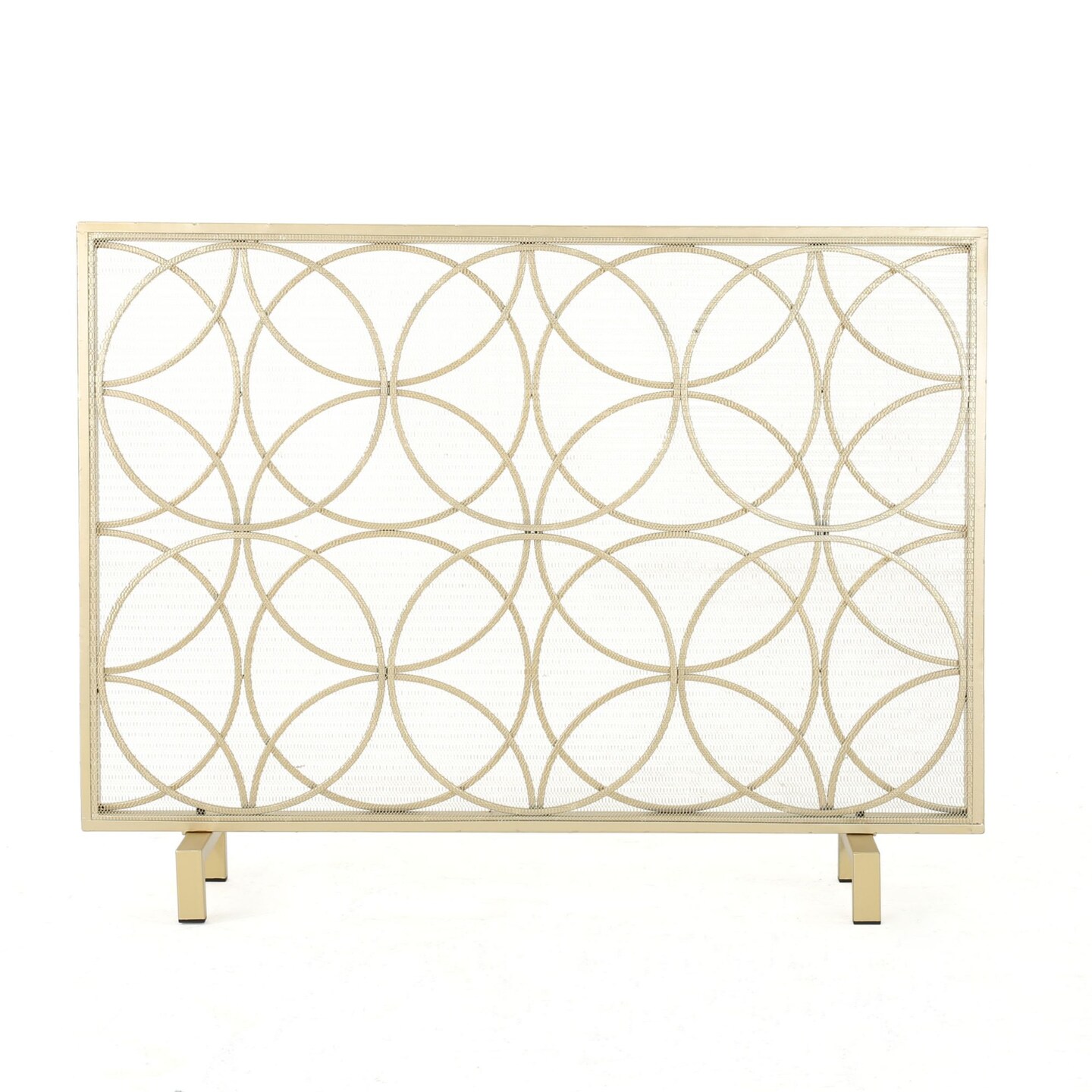 Contemporary Home Living 41&#x22; Gold Contemporary Single Panel Fireplace Screen