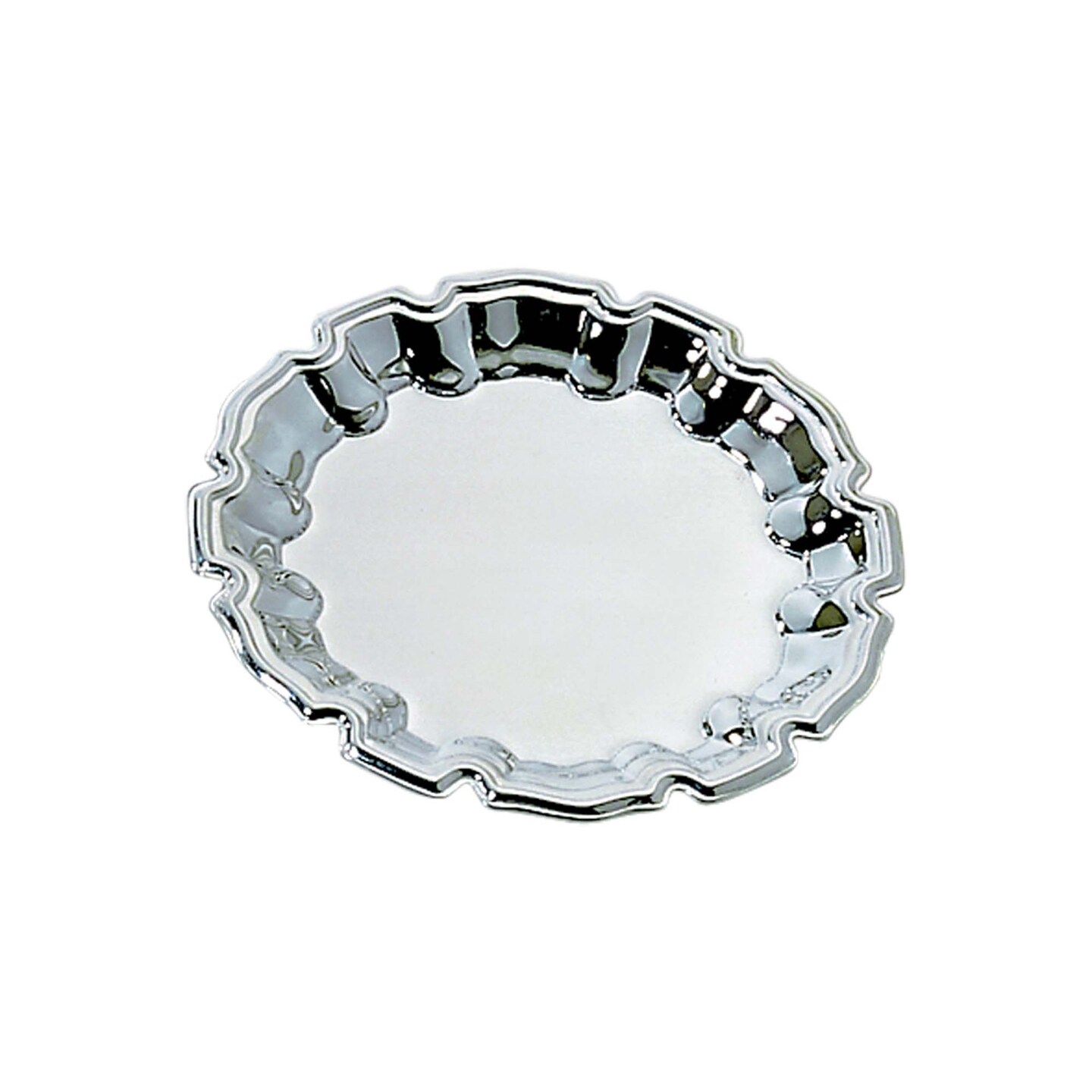 Contemporary Home Living 12&#x22; Silver Round Stainless Steel Tray