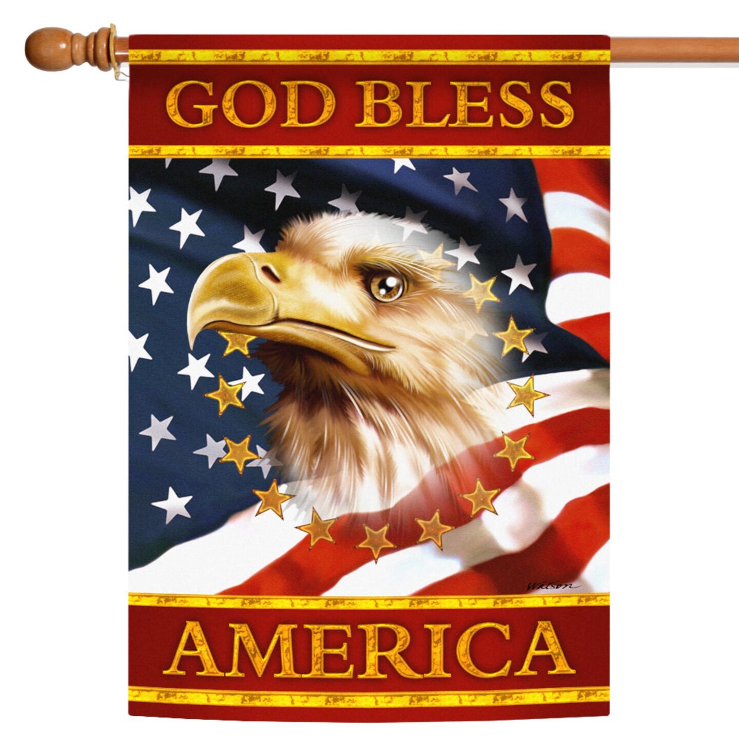 Toland Home Garden Bald Eagle Patriotic &#x22;God Bless America&#x22; Outdoor Flag - 40&#x22; x 28&#x22;