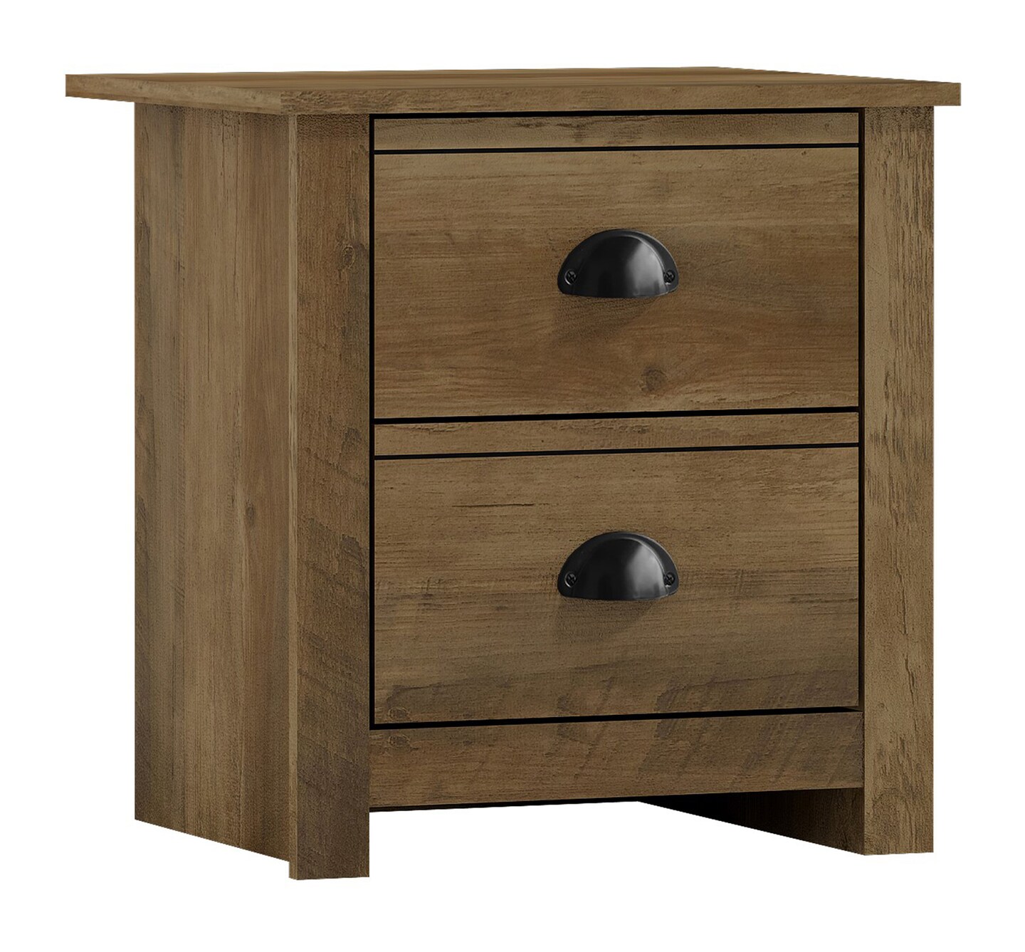 Geordano 2-Drawer Knotty Oak Nightstand (20&#x22; x 16.3&#x22; x 18.9&#x22;)