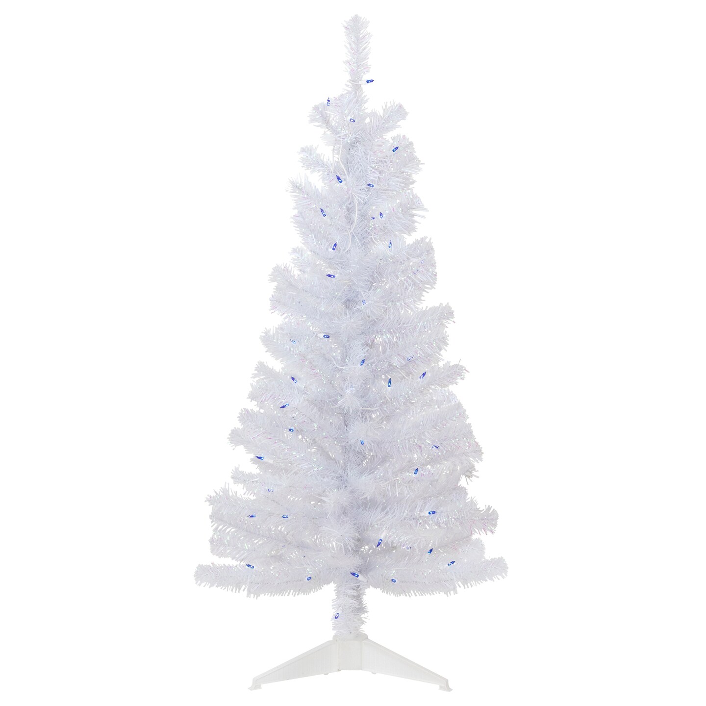 Northlight 4' Pre lit White Iridescent Pine Artificial Christmas Tree -  Green Lights