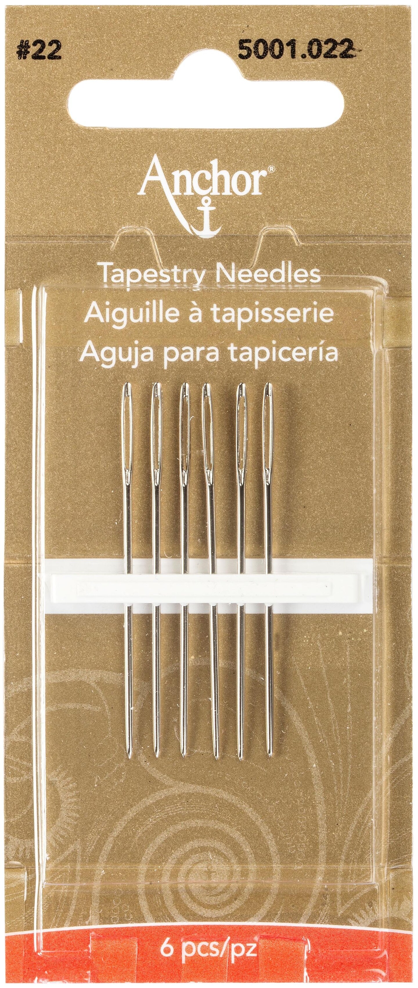 Anchor Tapestry Hand Needles 6/Pkg-Size 22