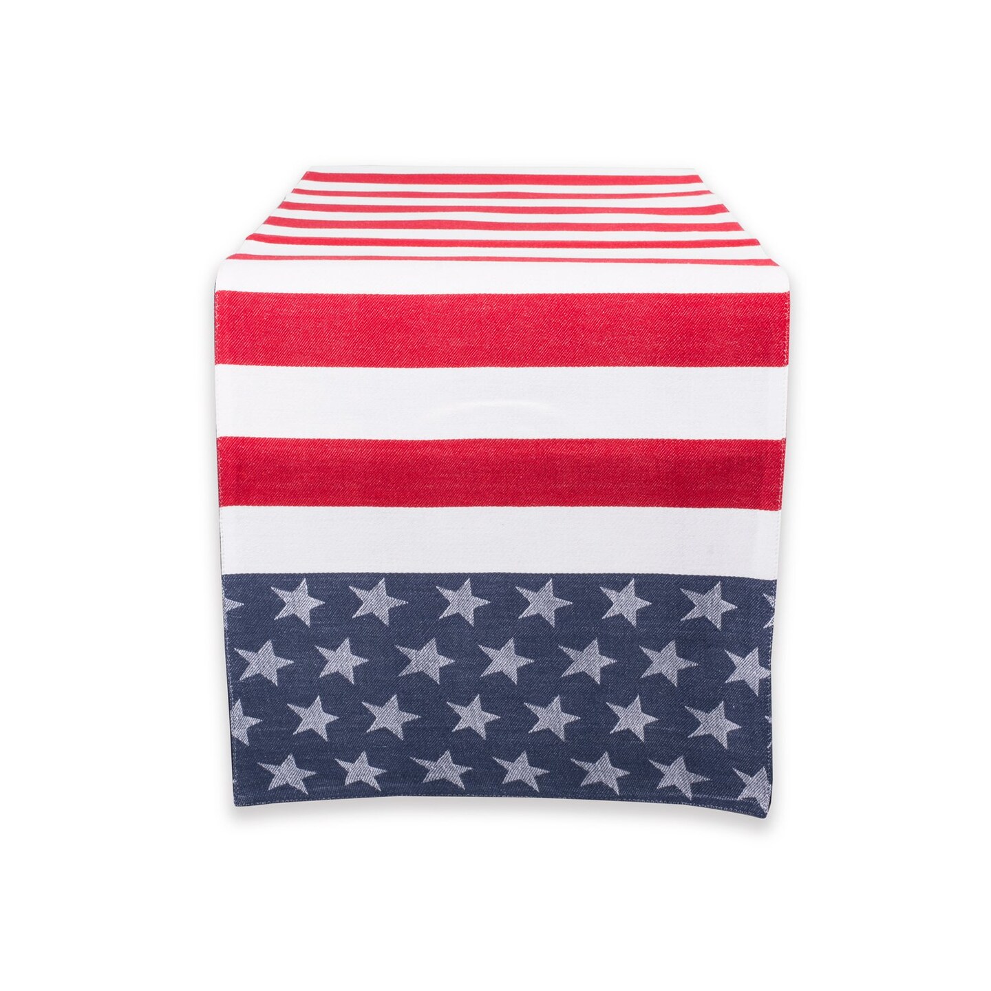 Contemporary Home Living Stars and Stripes Americana Cotton Table Runner - 54&#x22; - Red and Blue