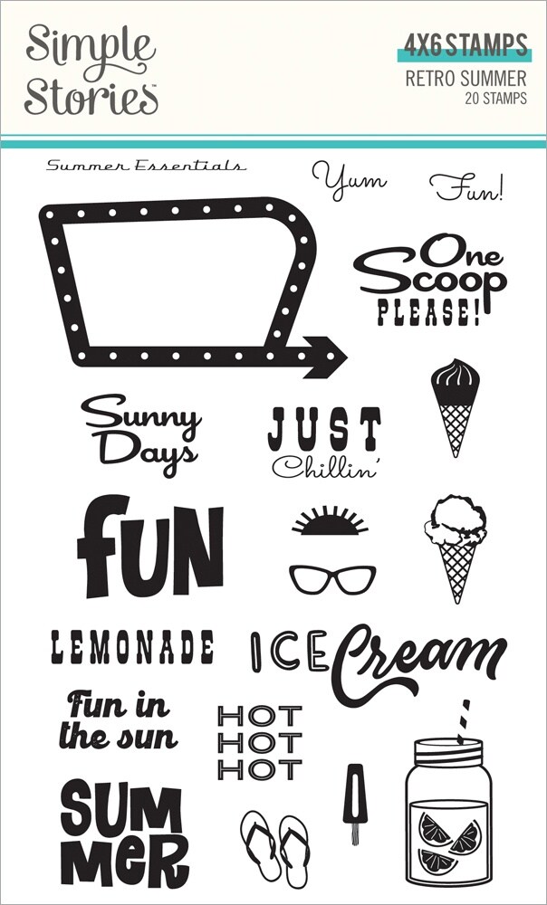 Retro Summer Photopolymer Clear Stamps