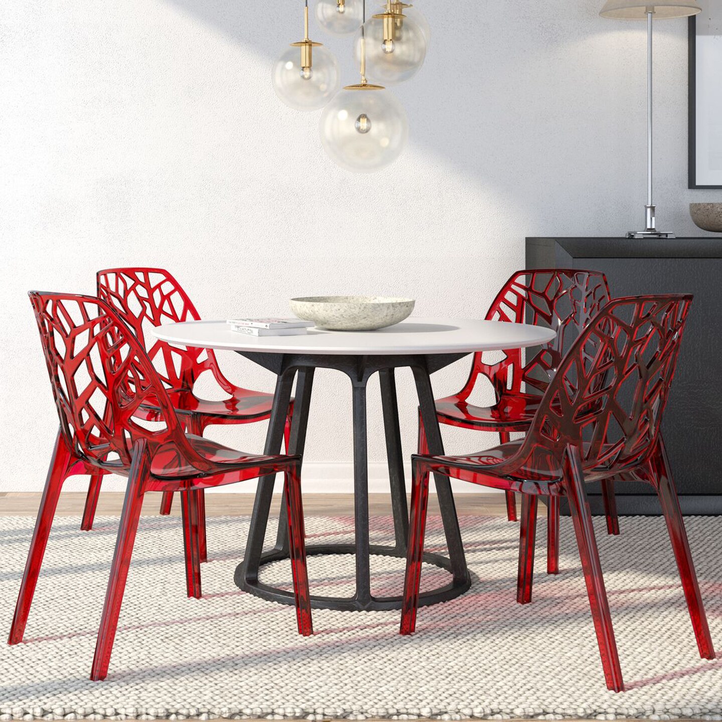 LeisureMod Cornelia Modern Dining Side Chair, Set of 4