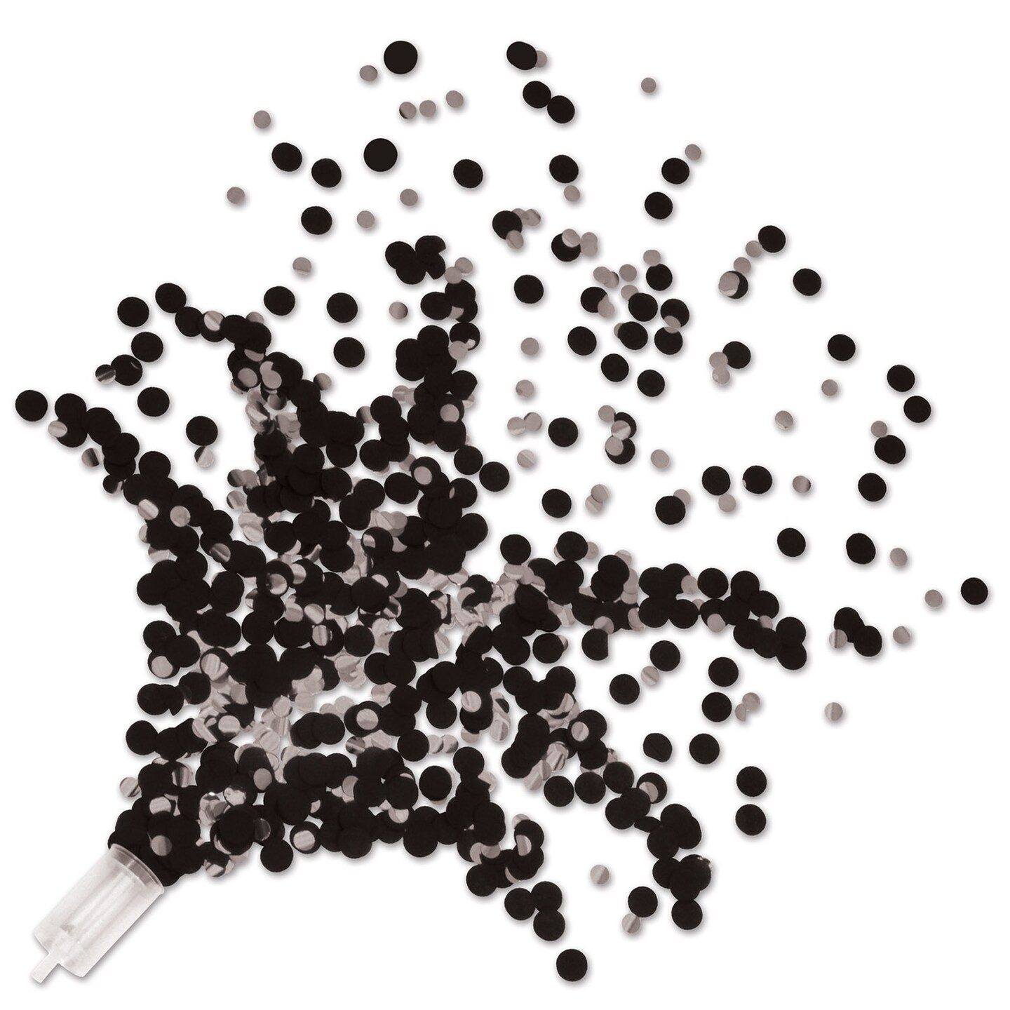 Beistle Club Pack of 96 Black and Silver Push Up Confetti Party Poppers