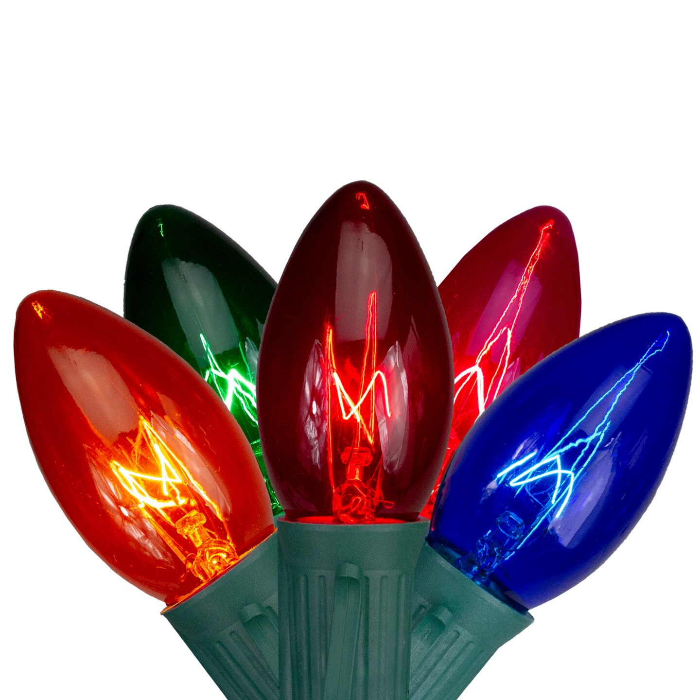 Northlight 25-Count Multi-Color Transparent C9 Christmas Light Set, 24ft Green Wire