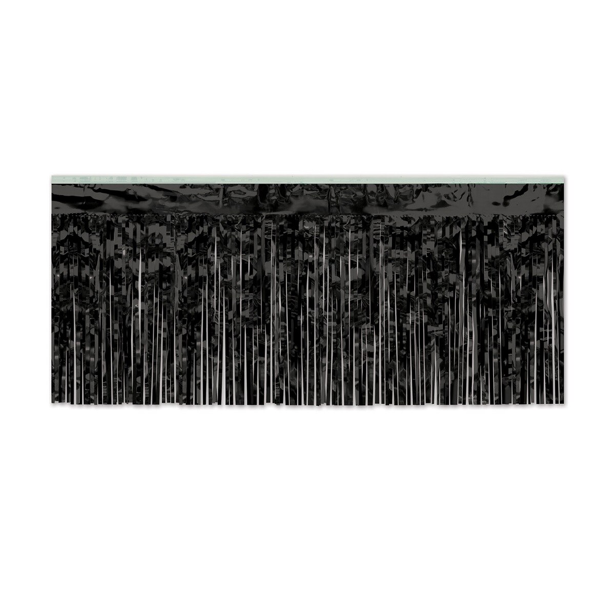 Beistle Pack of 6 Black Hanging Metallic Fringe Drape Decorations 10&#x27;