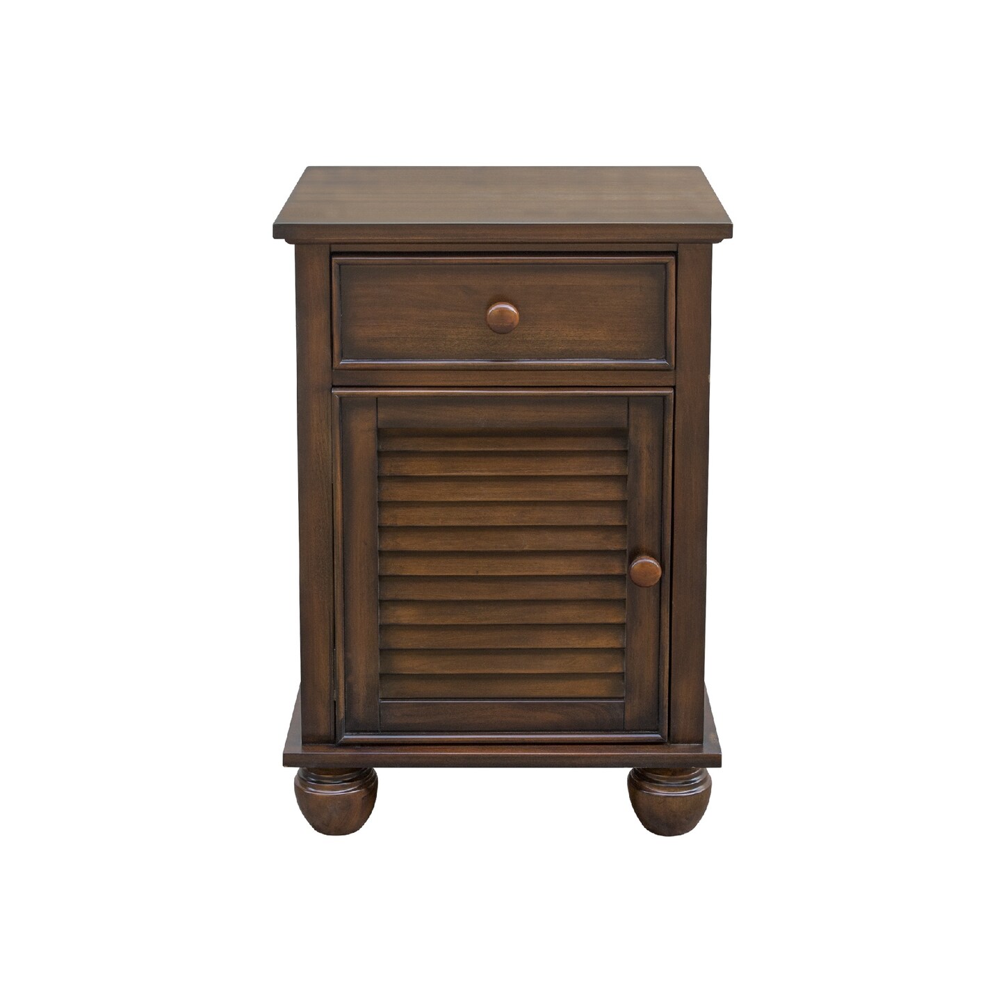 The Hamptons Collection 30" Brown Bahama Shutter Wood Nightstand with Drawers