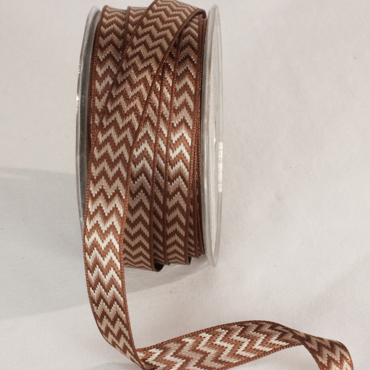 The Ribbon People Brown Round Geometric Wired Ribbon .25&#x22; x 54 yards