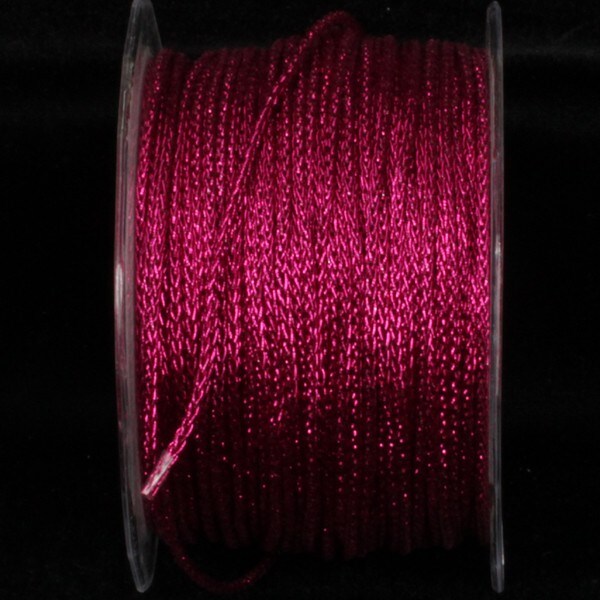 The Ribbon People Fuchsia Pink Glitter Chain Craft Ribbon 0.25&#x22; x 110 Yards
