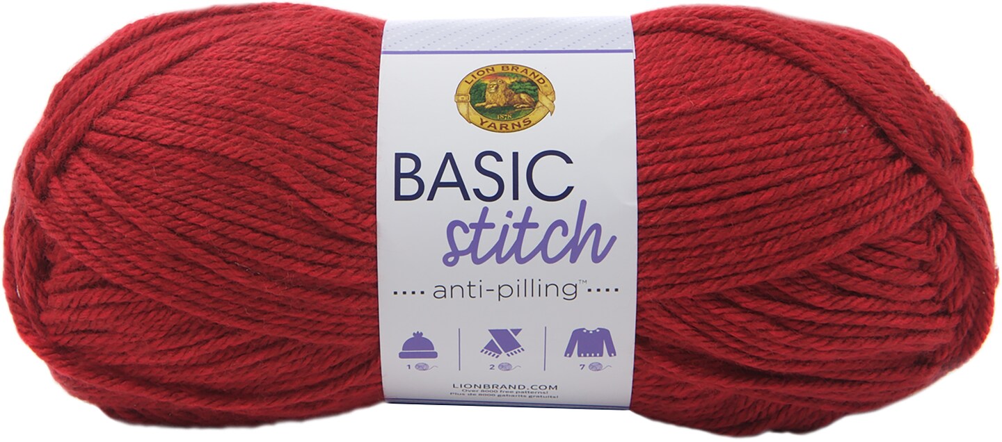 Lion Brand Basic Stitch Anti-Pilling Yarn-Red Heather