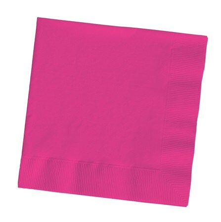 Party Central Club Pack of 500 Magenta Pink Solid 3-Ply Disposable Lunch Napkins 6.5&#x22;