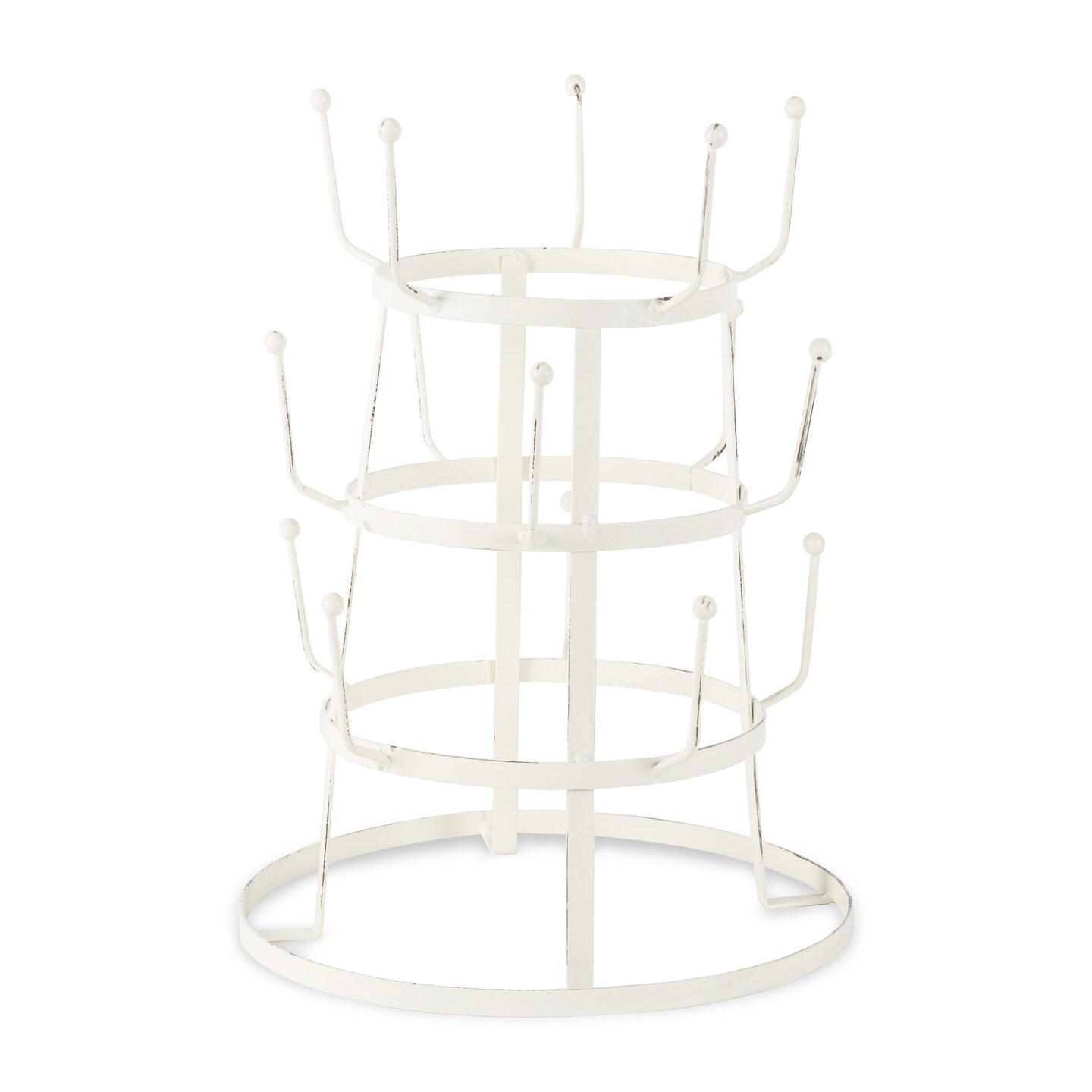 Contemporary Home Living 10" x 13" Pearl White VintageStyle 3Tier