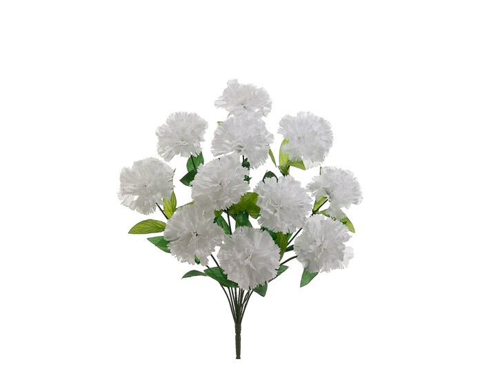 Allstate 18&#x22; White Carnation Artificial Floral Bush
