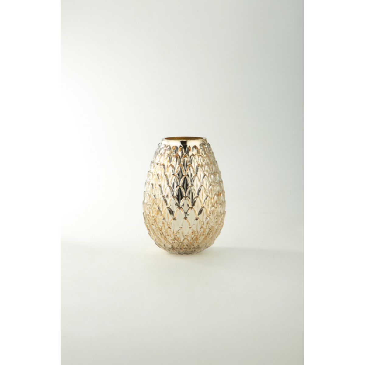CC Home Furnishings 8&#x22; Gold Mercury Glass Teardrop Decorative Vase