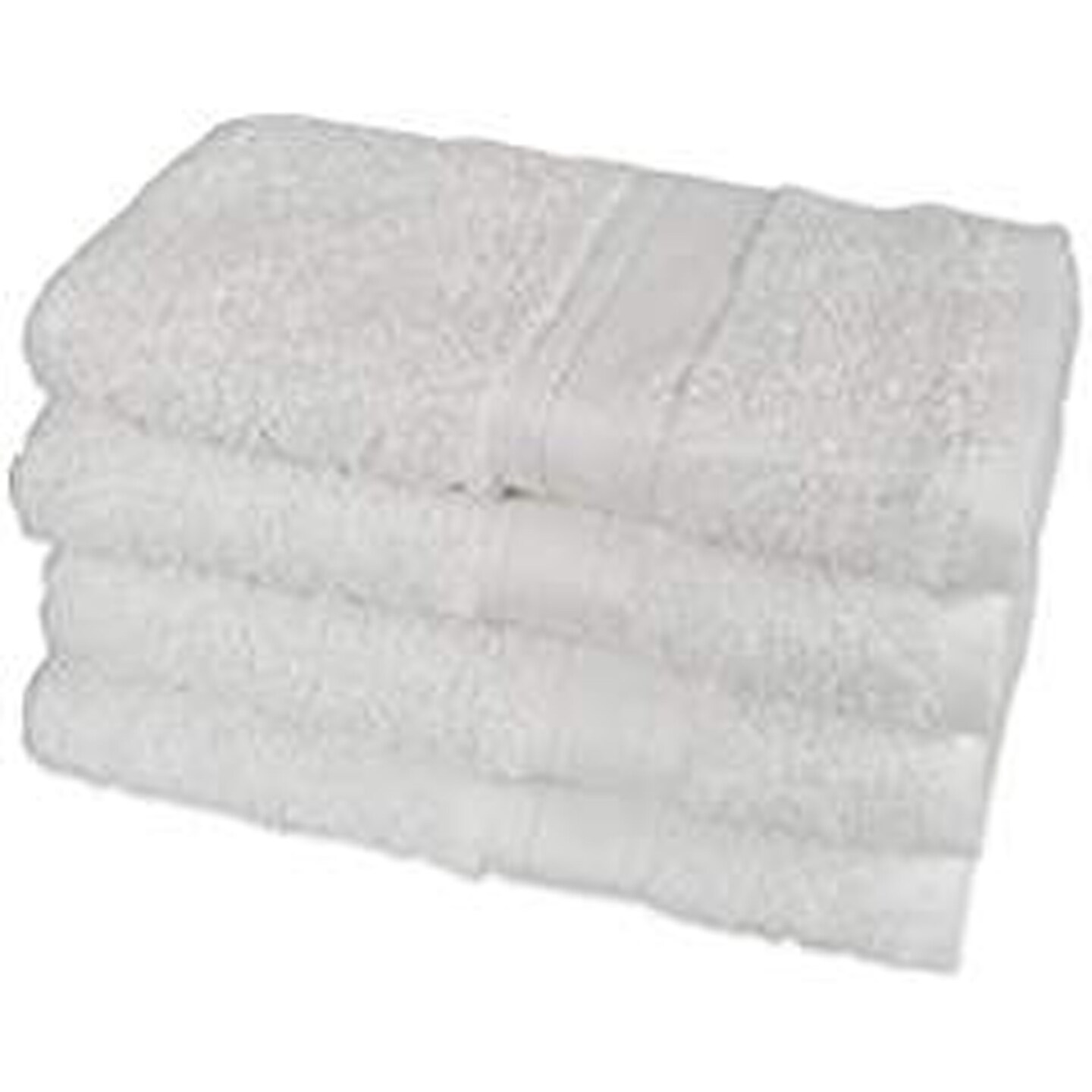 Contemporary Home Living Set Of 4 White Hand Towels 16&#x22; x 26&#x22;