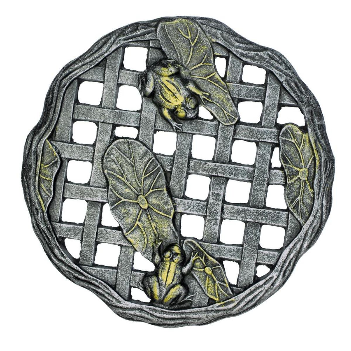 Outdoor Living and Style 12&#x22; Aluminum Hand Cast Stepping Stone Frog
