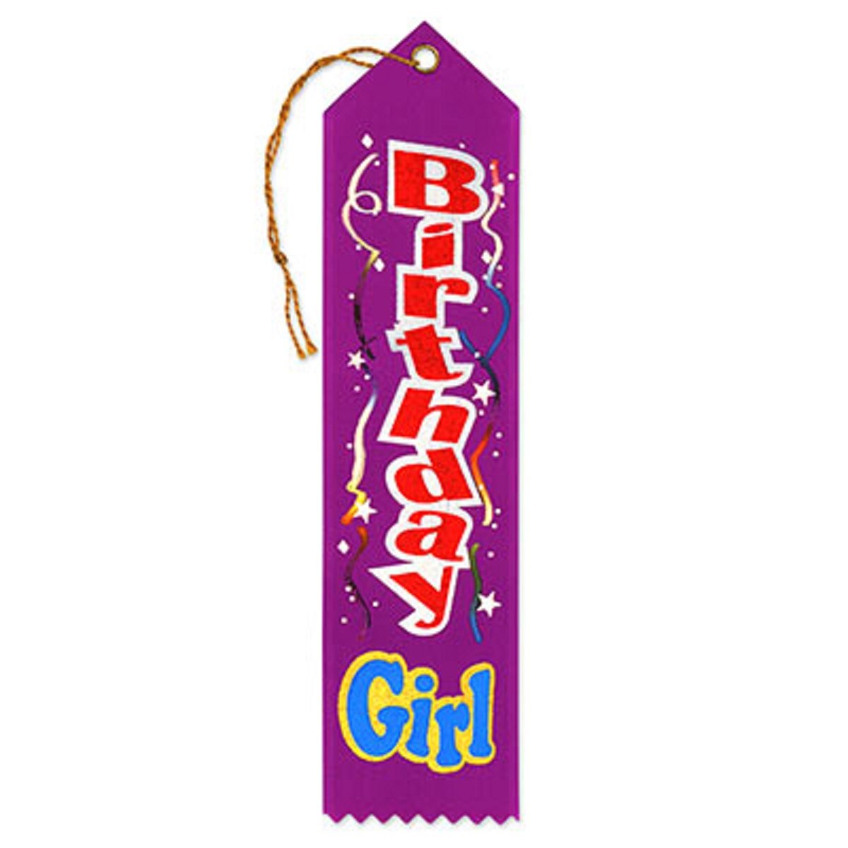 Beistle Pack of 6 Purple "Birthday Girl Award" School Award Ribbon Bookmarks 8"