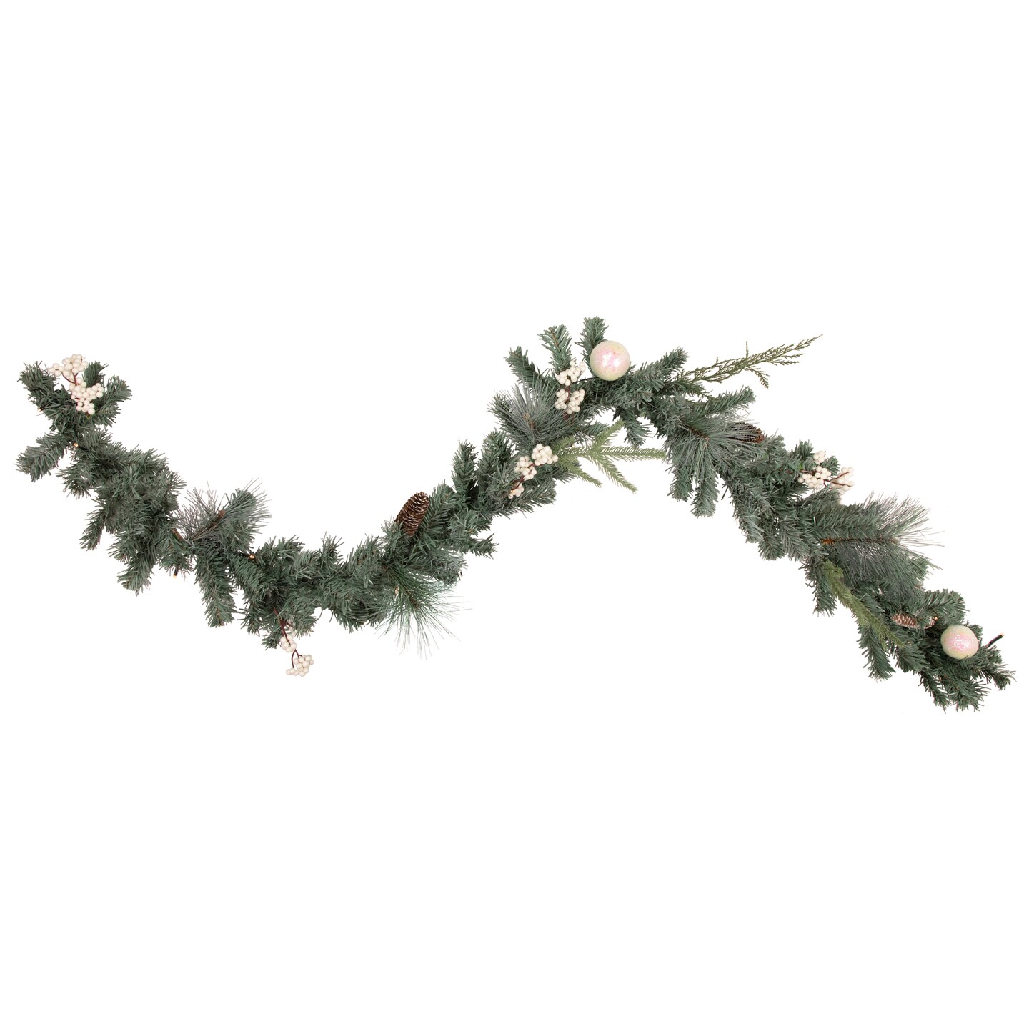 Northlight Pre-Lit Battery Operated Decorated Pine Christmas Garland - 6&#x27; x 12&#x22; - Warm White LED Lights