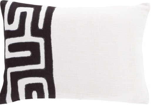 White throw pillow discount with black trim