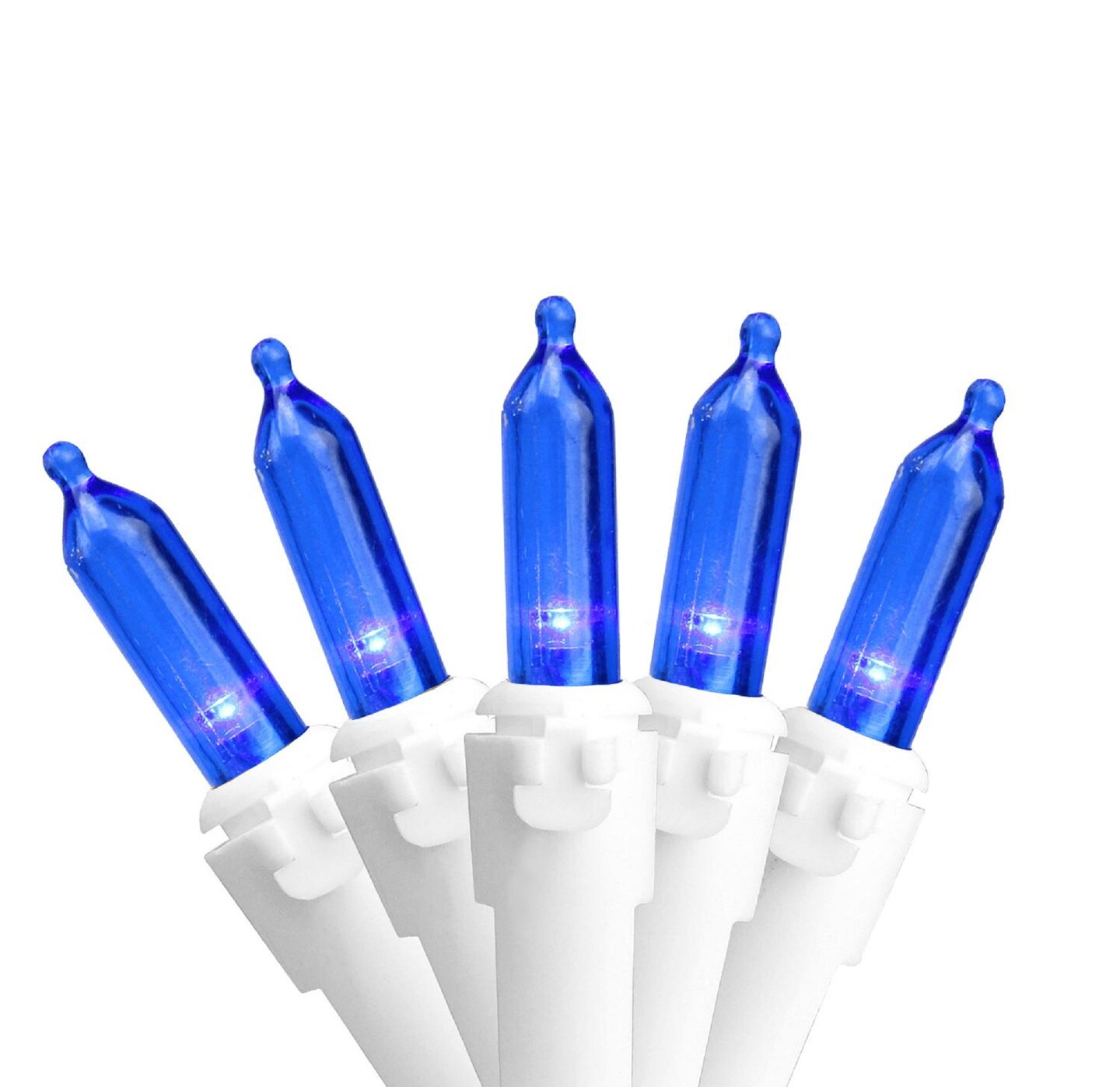 Northlight 50-Count Blue LED Mini Christmas Light Set, 16.25ft White Wire