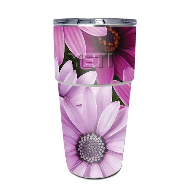 MightySkins YEPINT16SI-Purple Flowers Skin for Yeti Rambler 16 oz