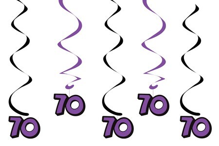 Party Central Club Pack of 30 Purple and Black 70 Dizzy Dangler Streamers  Party Decorations 25