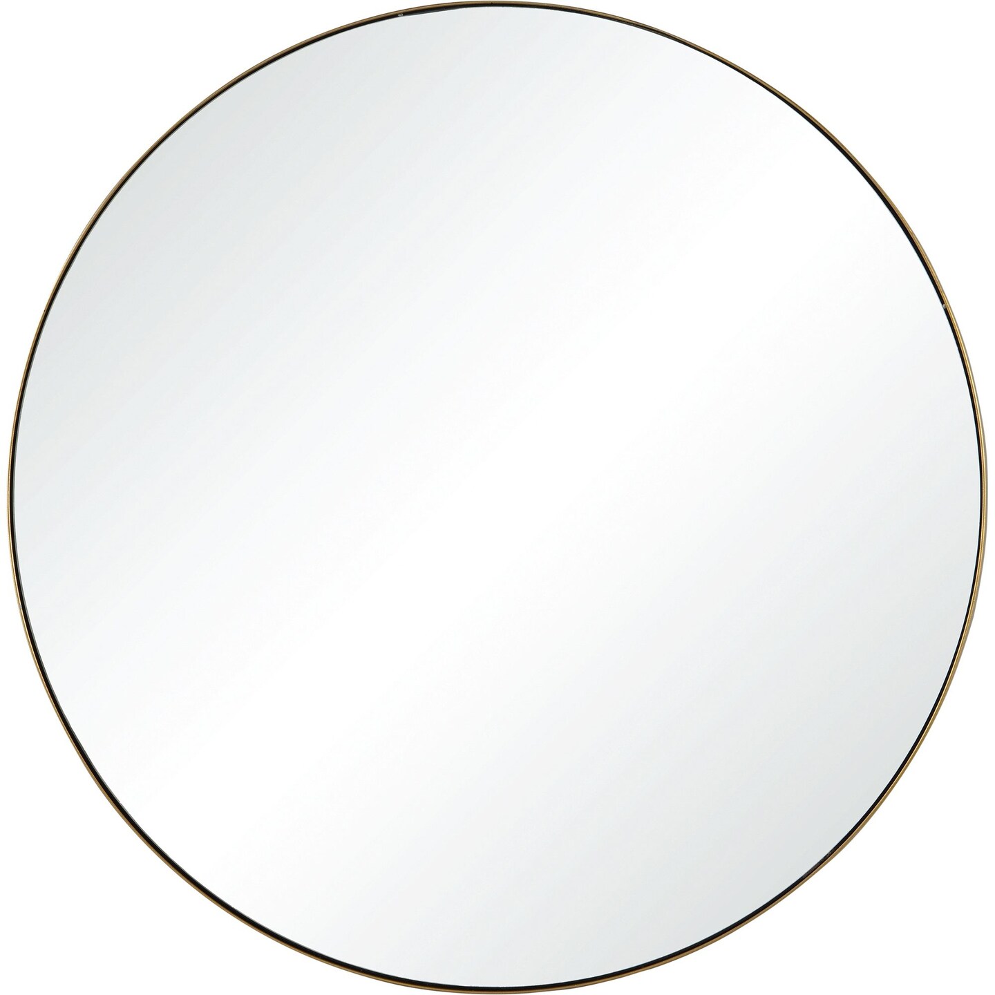 Signature Home Collection 24&#x22; Gold Glass Framed Round Wall Mirror