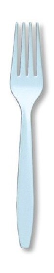 Party Central Premium Lightweight Solid Disposable Forks - 7" - Pastel Blue - Club Pack of 600