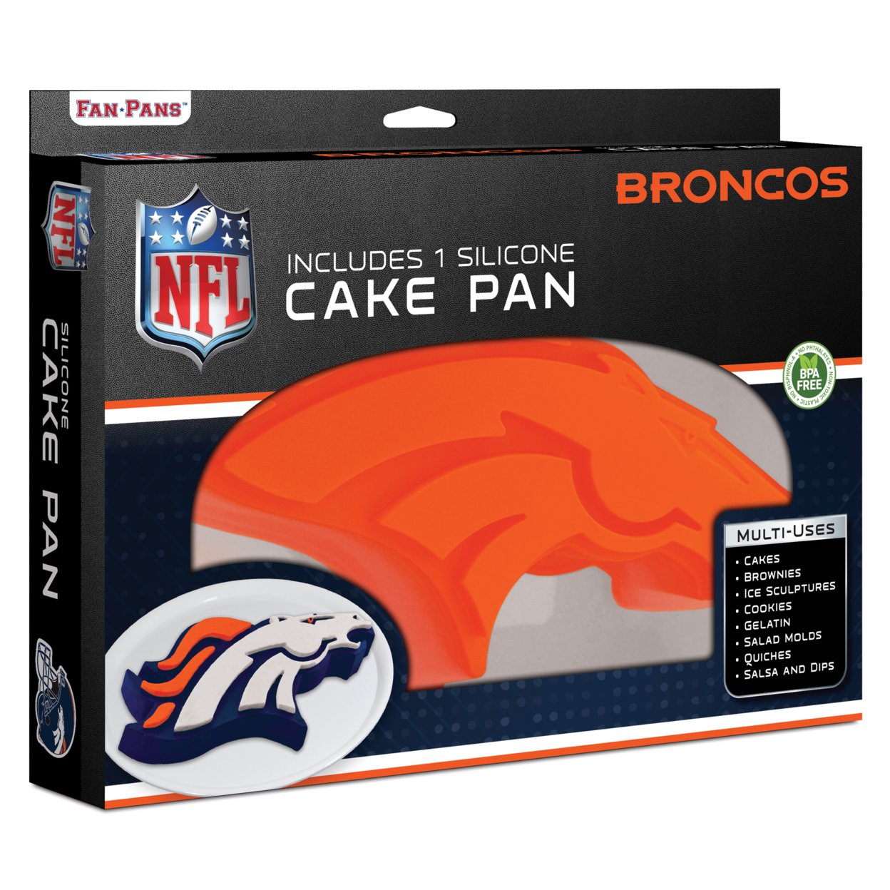 FANPAN MasterPieces  s NFL Denver Broncos Team Logo Silicone Cake Pan