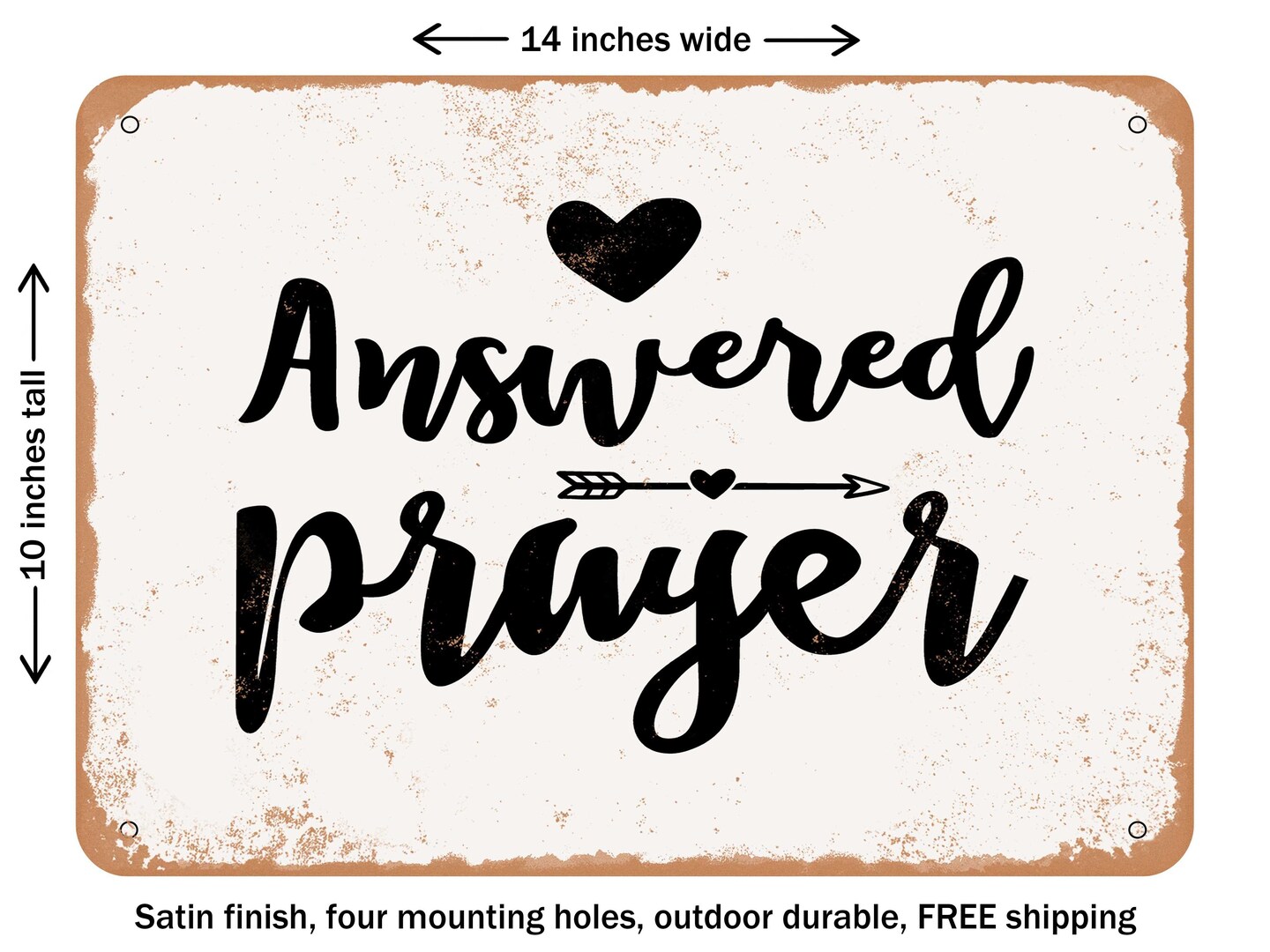 Decorative Metal Sign Answered Prayer Vintage Rusty Look Michaels 0941