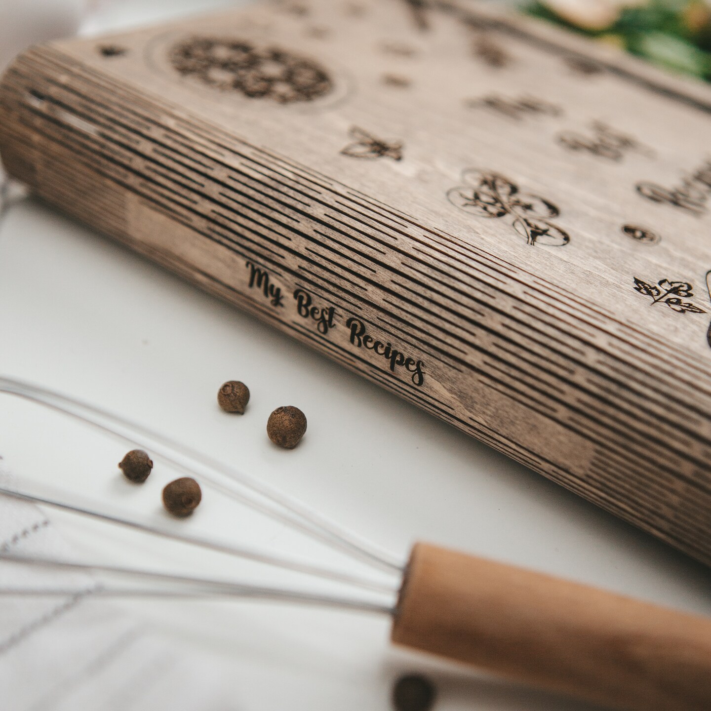 Wooden Blank Recipe Book Binder, Cooking Gift for Woman, Personalzied Recipe Book