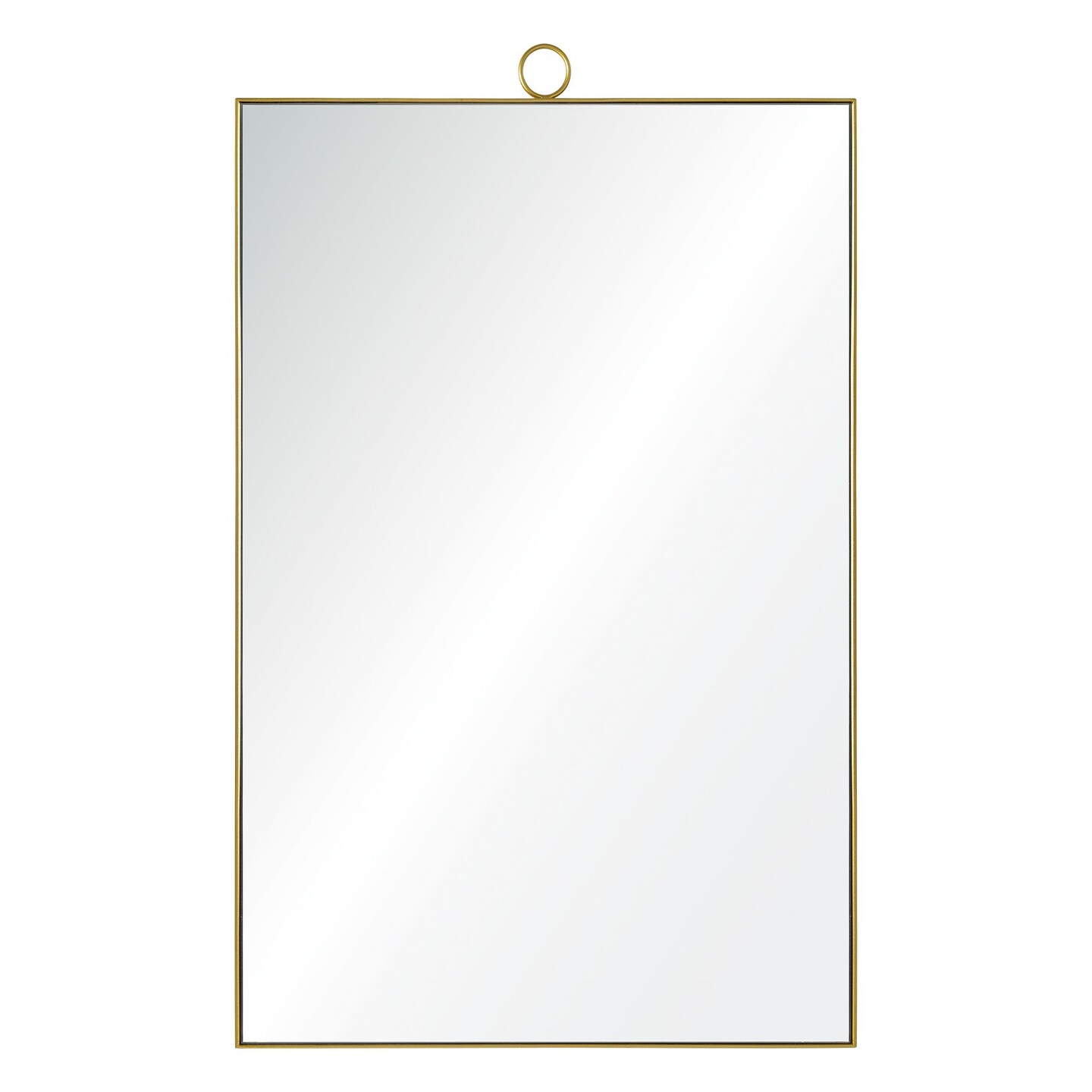 Signature Home Collection 38&#x22; Silver Brass Finished Iron Framed Rectangular Wall Mirror