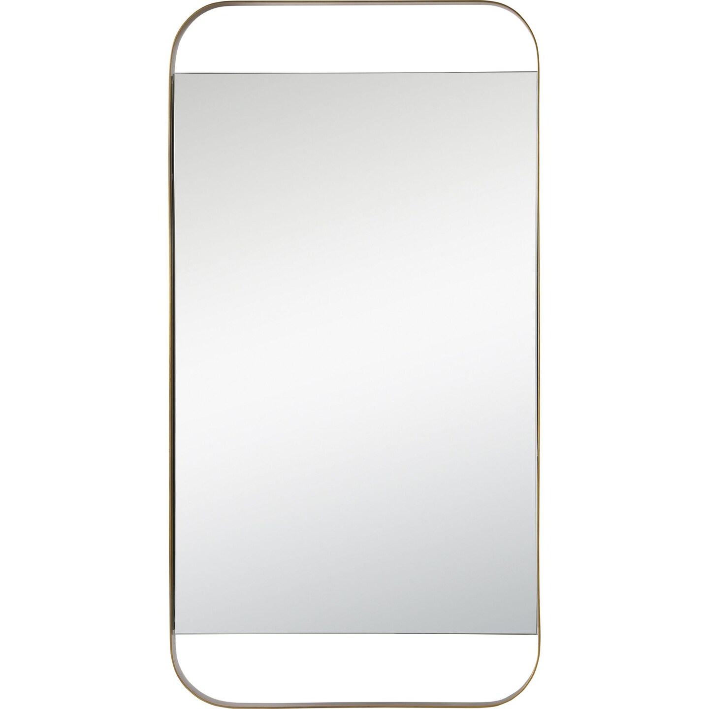 Signature Home Collection 38&#x22; Antique Brass Finished Framed Rectangular Wall Mirror