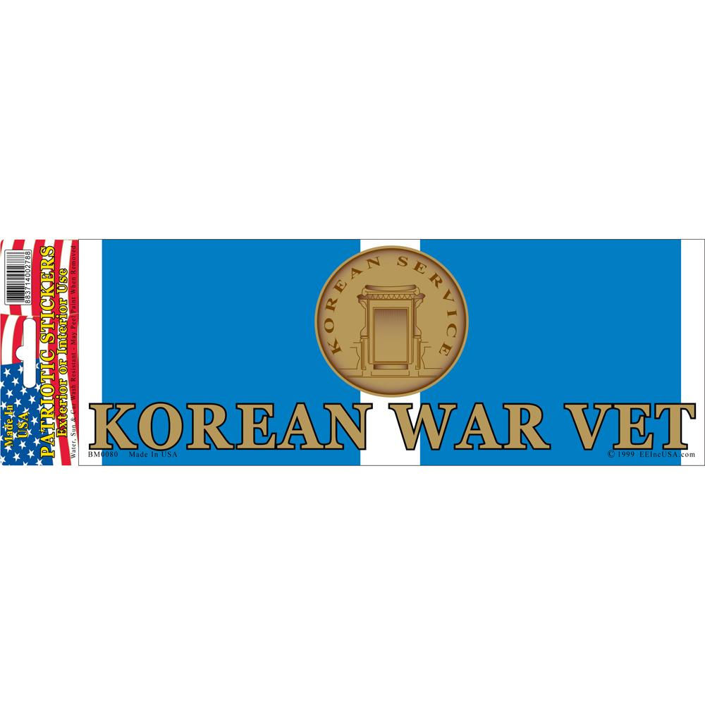 Korean War Veteran Ribbon &#x26; Medal Bumper Sticker 3-1/4&#x22;X9&#x22;