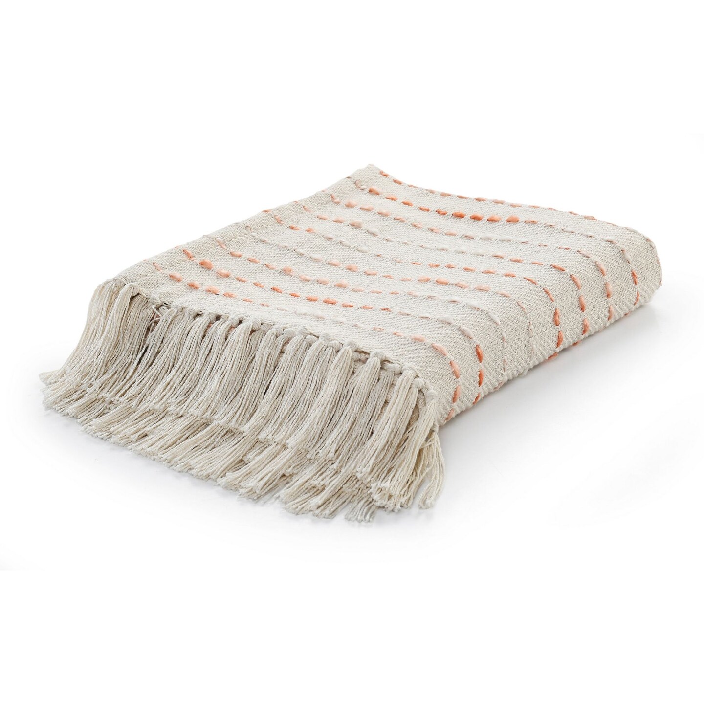 Orange Stripes Woven Throw Blanket