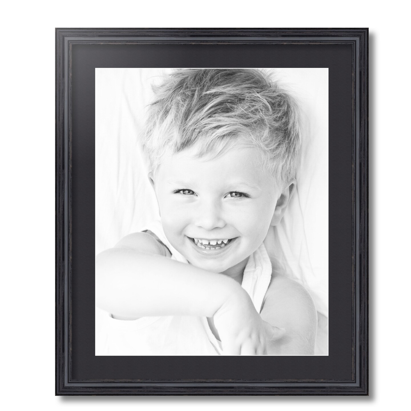 ArtToFrames 21x25&#x22; Matted Picture Frame with 17x21&#x22; Single Mat Photo Opening Framed in 1.25&#x22; Black and 2&#x22; Mat (FWM-4083-21x25)