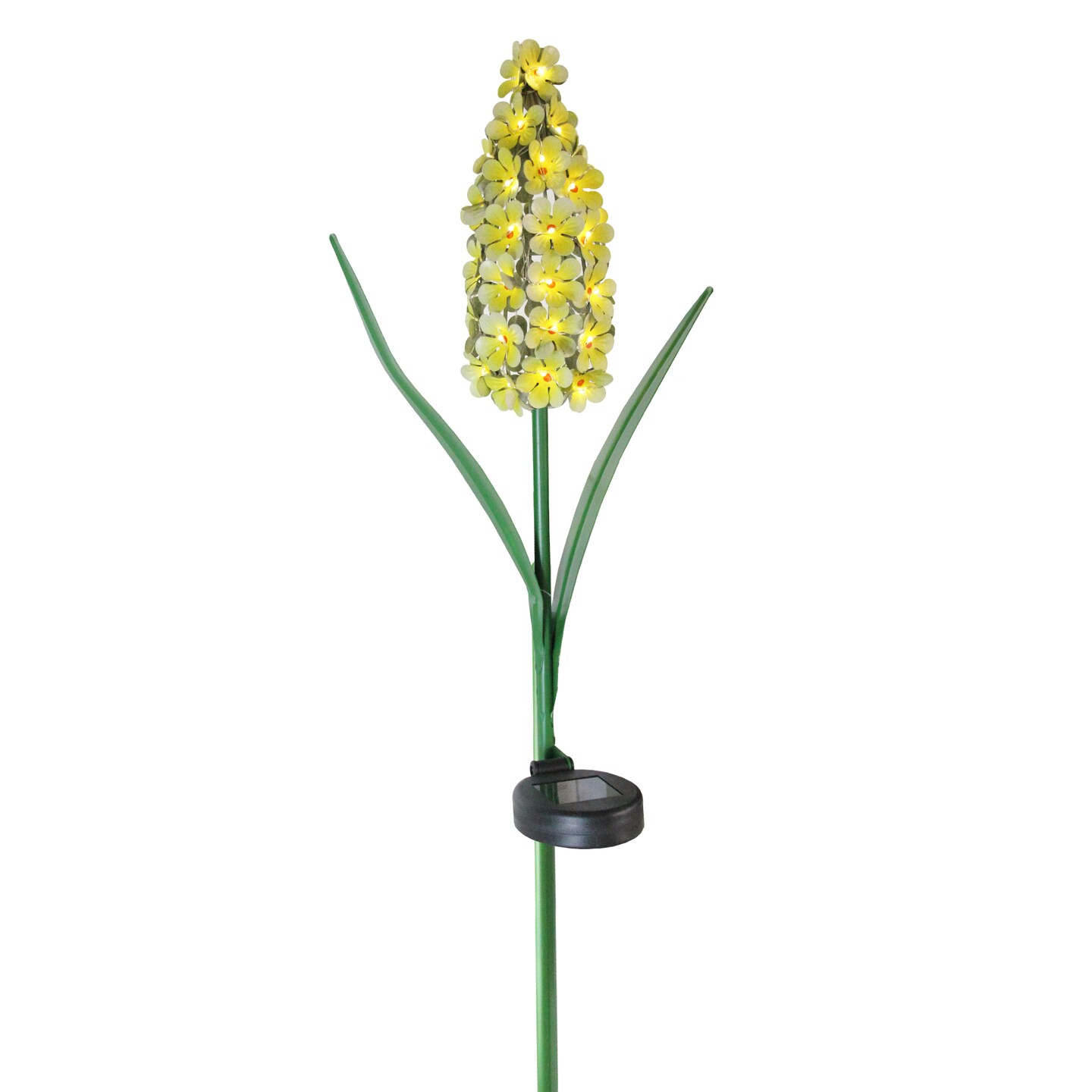 Gerson Mallow Solar Lighted Flower Outdoor Decoration - 42" - Yellow and Orange