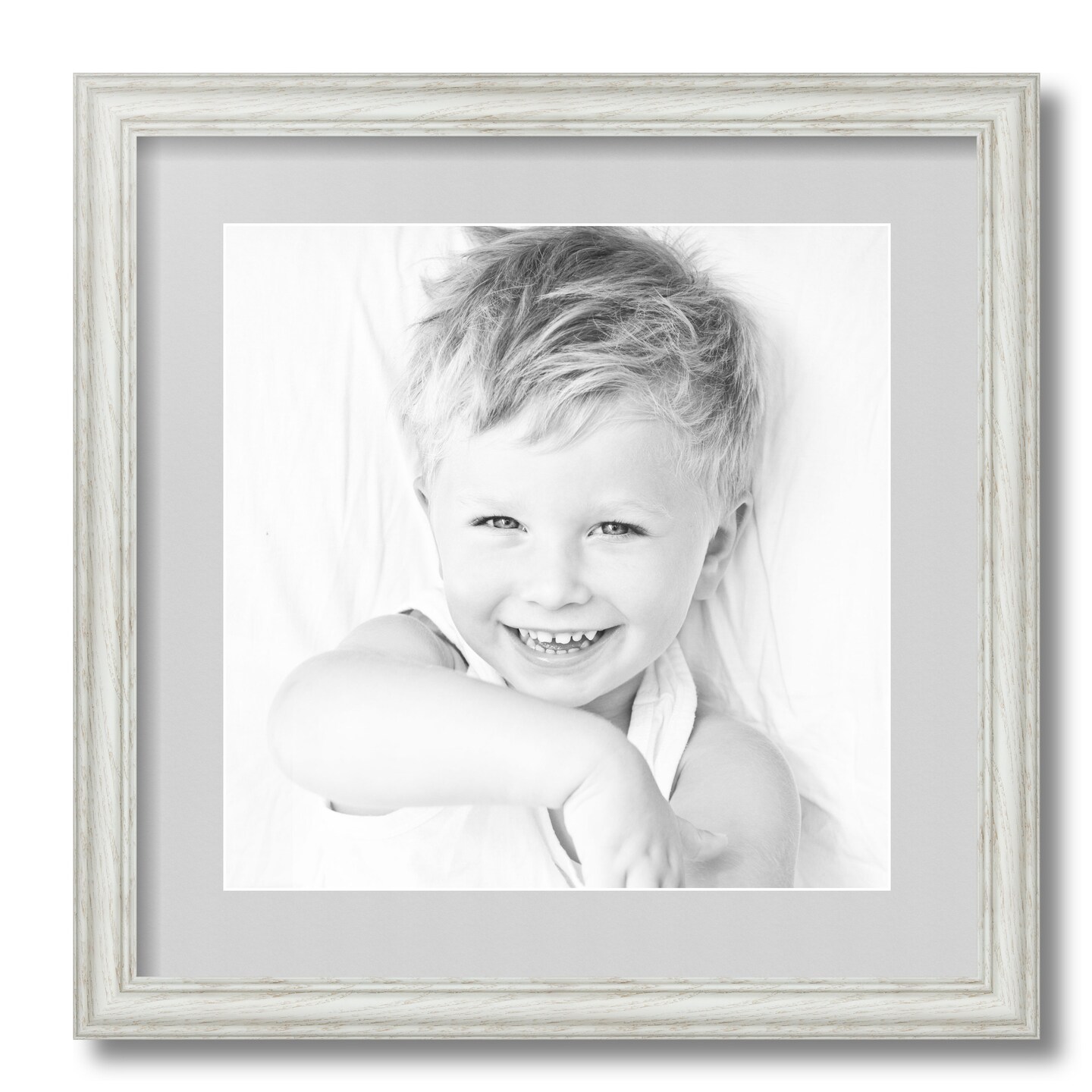 ArtToFrames 17x17&#x22; Matted Picture Frame with 13x13&#x22; Single Mat Photo Opening Framed in 1.25&#x22; White and 2&#x22; Mat (FWM-4098-17x17)