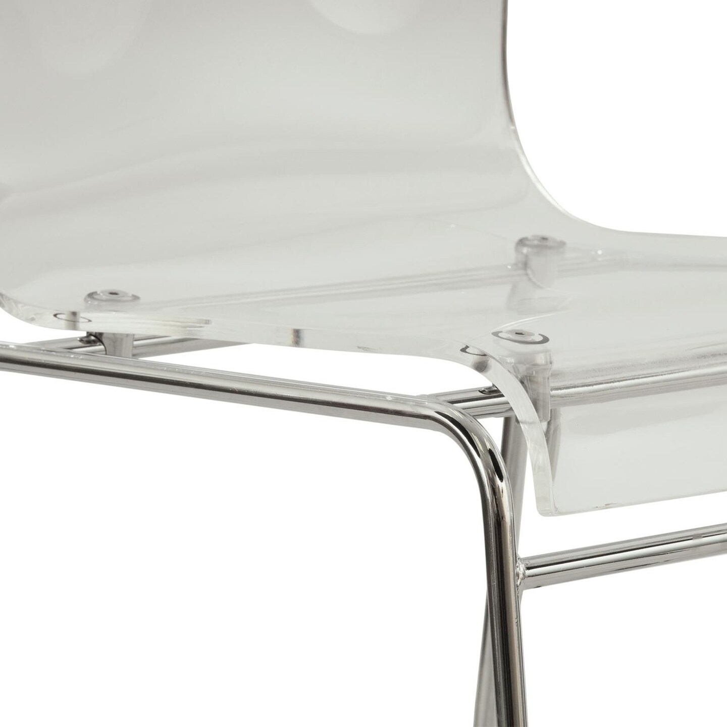 LeisureMod Lima Modern Acrylic Chair, Set of 4