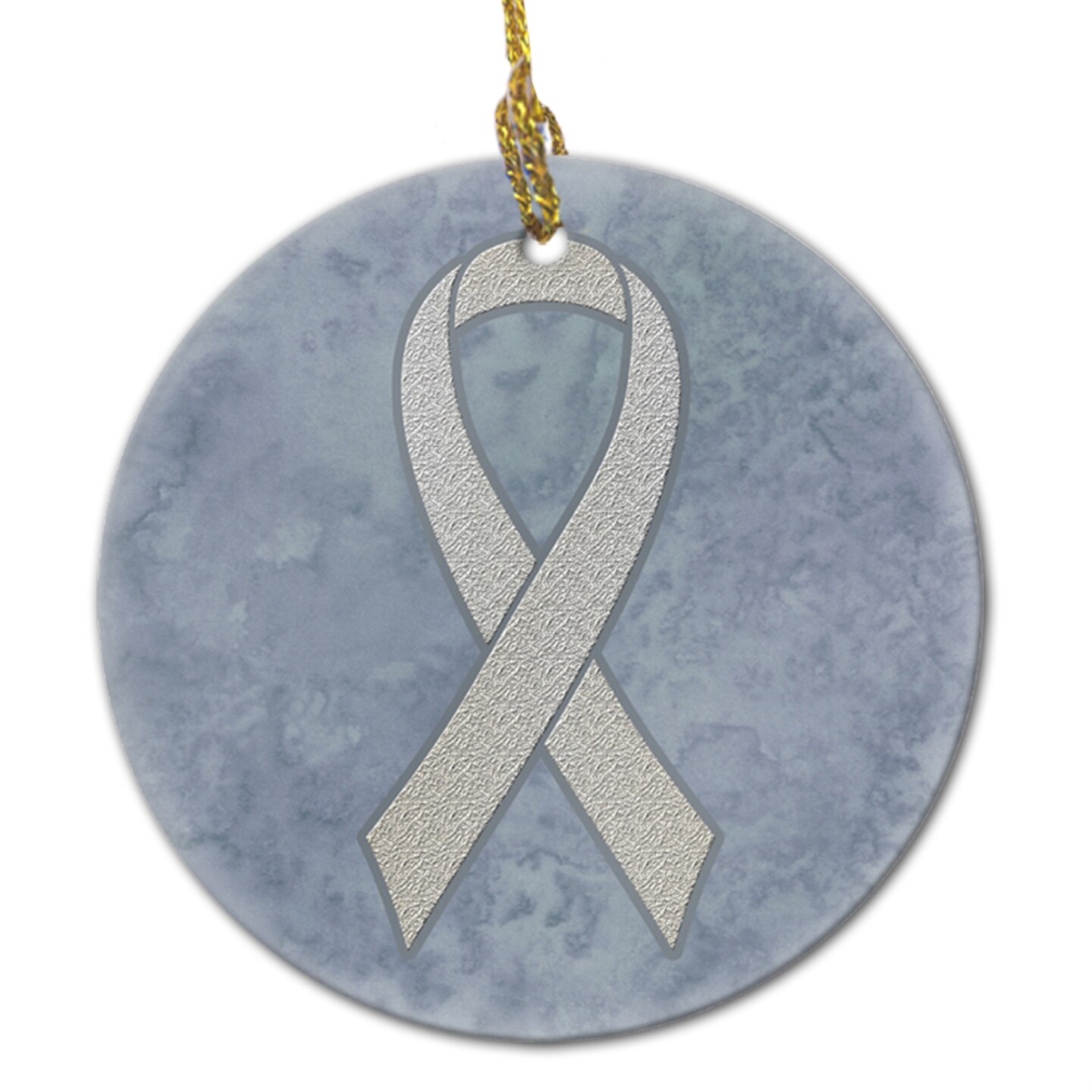 Clear Ribbon for Lung Cancer Awareness Ceramic Ornament AN1210CO1