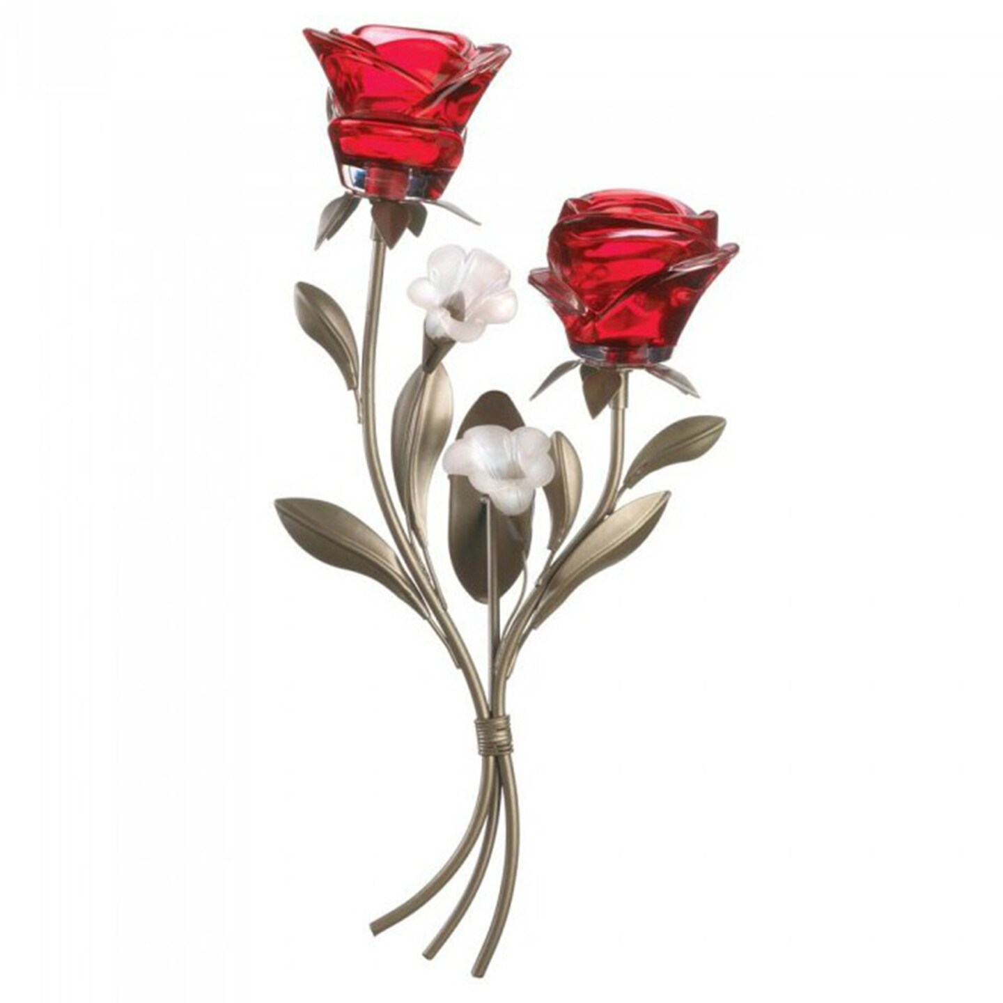 Accent Plus Home Decorative Romantic Red Rose Wall Sconce - Double |  Michaels