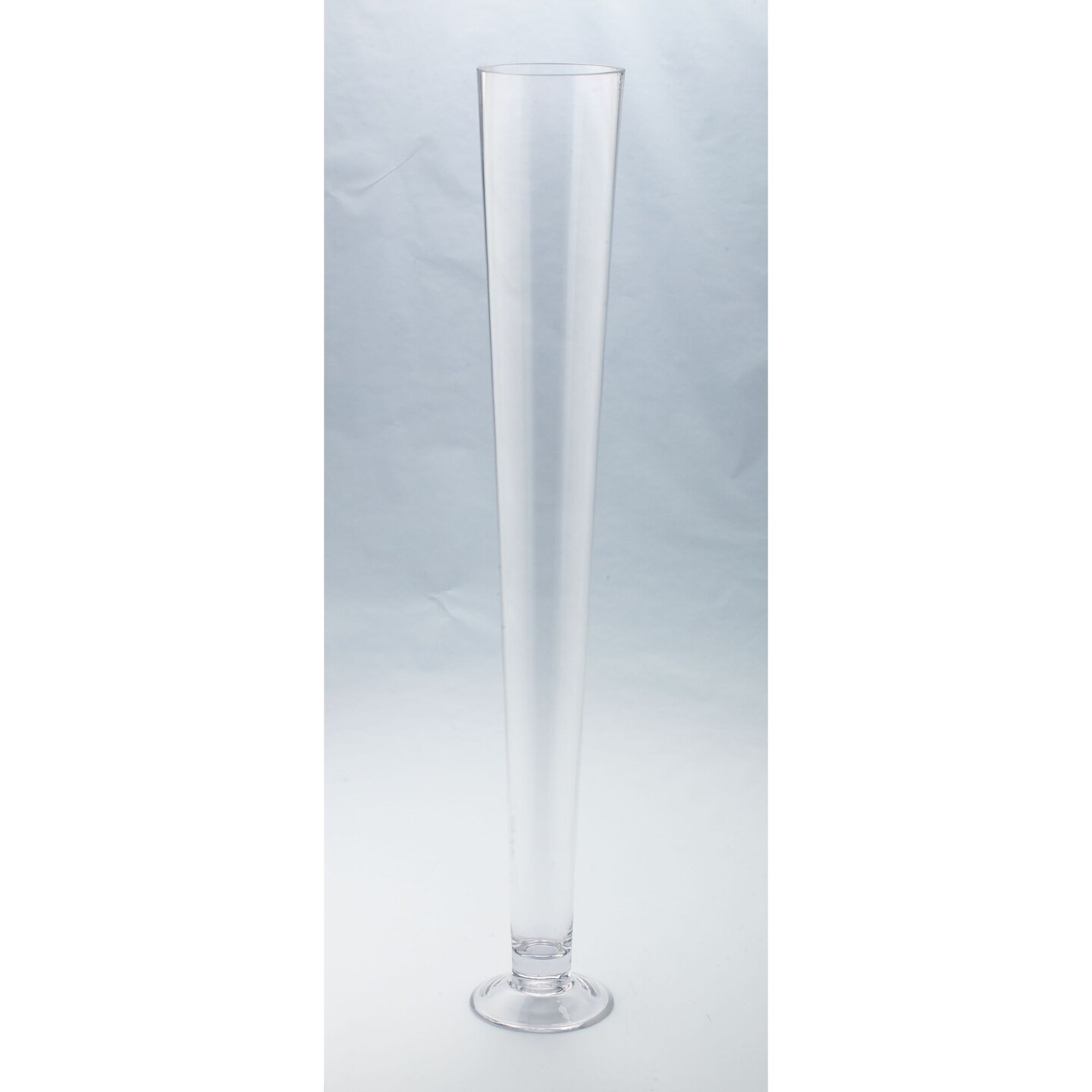 CC Home Furnishings 31.5" Clear Round Based Bud Hand Blown Glass Vase