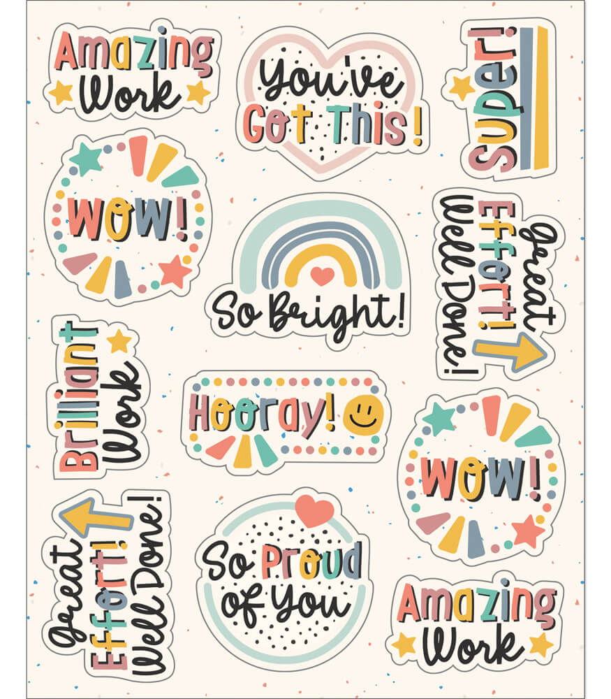 Carson Dellosa Motivational Sticker Packs, Inspirational Stickers for School Supplies, Reward Stickers, Incentive Chart, and Classroom Prizes, Positive Affirmation Stickers (6 Sheets)