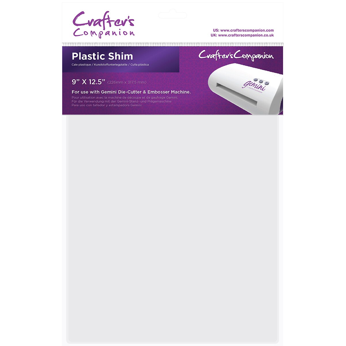 Crafter&#x27;s Companion Gemini Plastic Shim 9&#x22;X12.5&#x22;