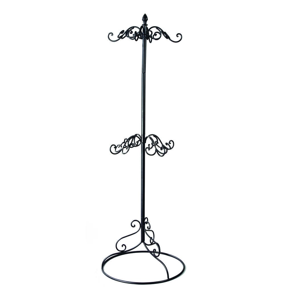 Tripar International 65" Black 2 Tier Scarf and Purse Display Tree Stand